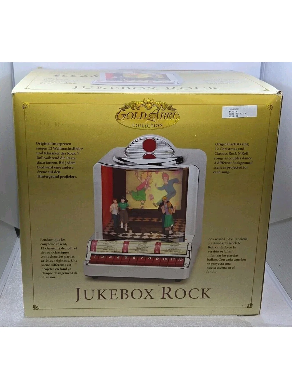 Mr Christmas Gold Label Jukebox Rock Animated Musical Holiday Decor 12 Songs Vtg